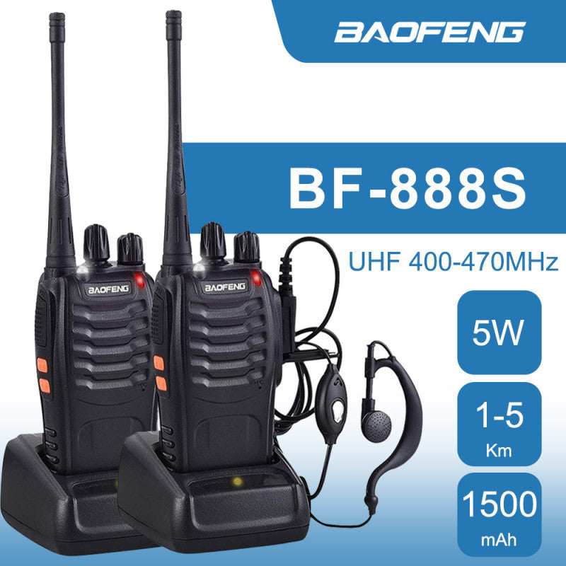Baofeng BF-888S Long Range Walkie Talkie UHF 400-470MHz Ham Two Way Radio Comunicador Transceiver for Hotel Camping