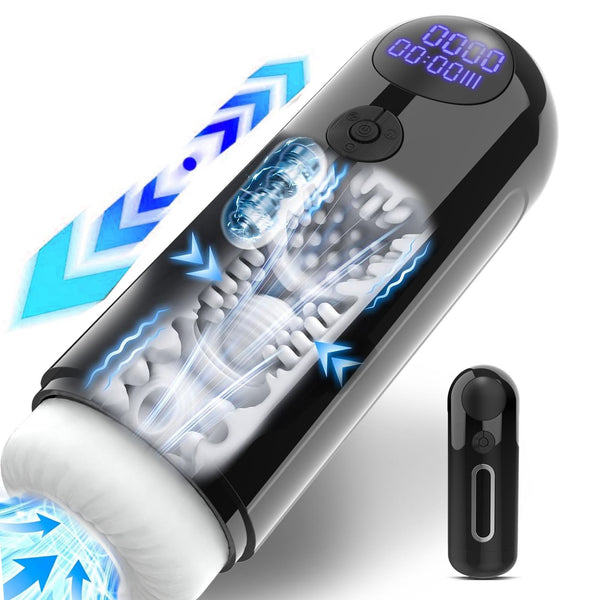 Ultra-Pleasure Telescopic Suction Vibrating Sound-Emitting Male Masturbator