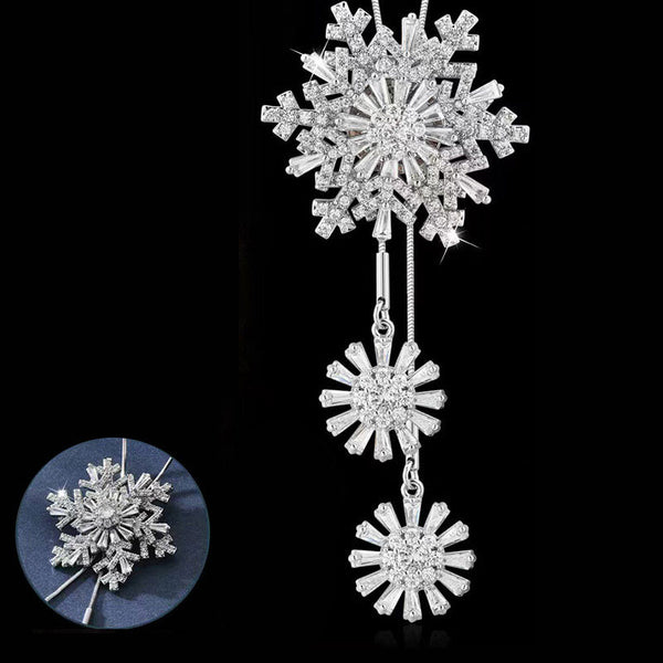 Rotating Zircon Snowflake Necklace | Women's Collarbone Chain | New Arrival: Light Luxury, Sophisticated Aesthetic, Distinctive Niche Design