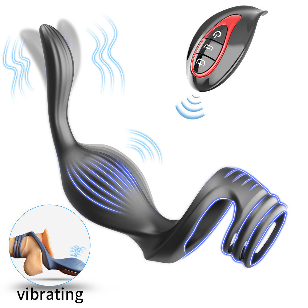 3-in-1 Remote Control Prostate Massager & Cock Ring Set – Dual Motor, 11 Vibration Modes, 33-Foot Wireless Range, Silicone Anal Plug for Men and Couples