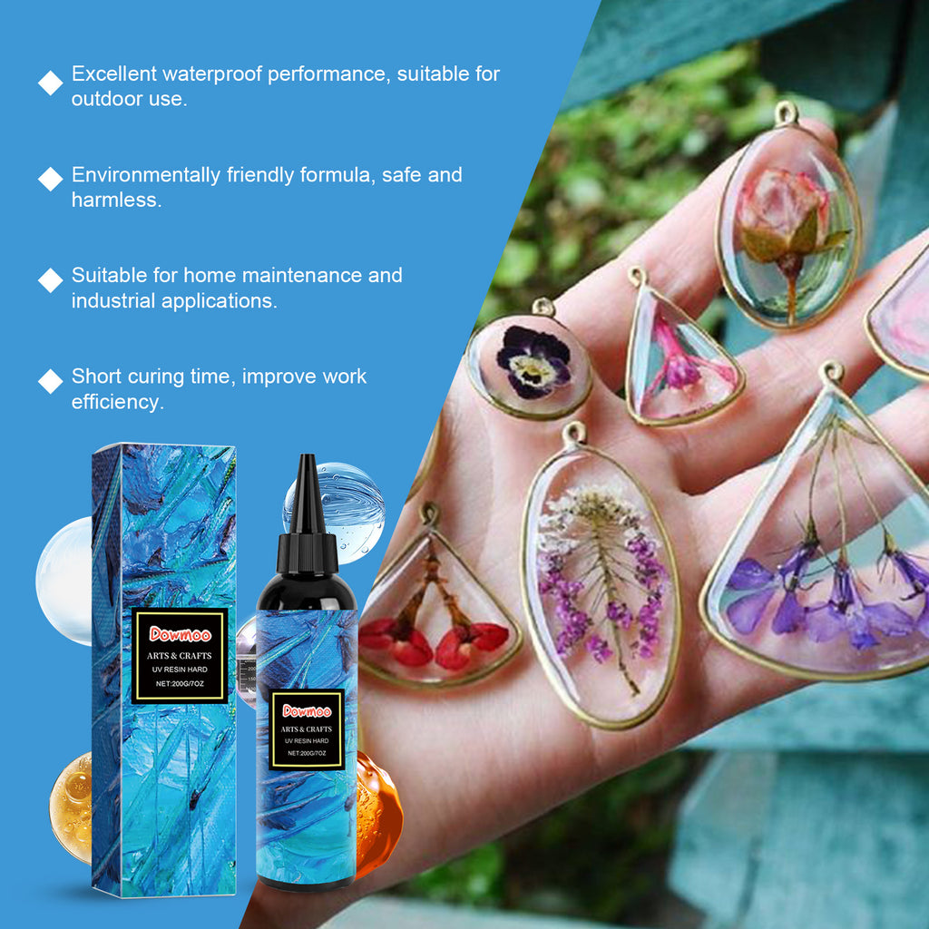 200g Hard Type UV Resin Sunlight Activated Resin Bonding & Curing In Seconds Transparent UV Glue Adhesive For Resin Mold Jewelry