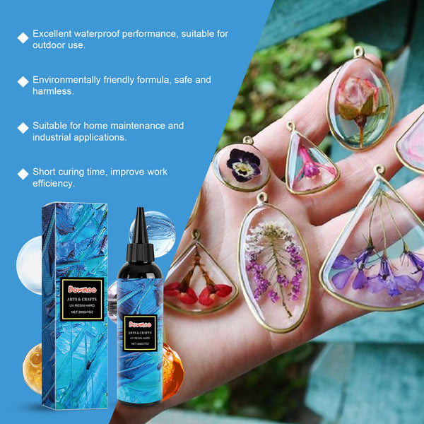 200g Hard Type UV Resin Sunlight Activated Resin Bonding & Curing In Seconds Transparent UV Glue Adhesive For Resin Mold Jewelry