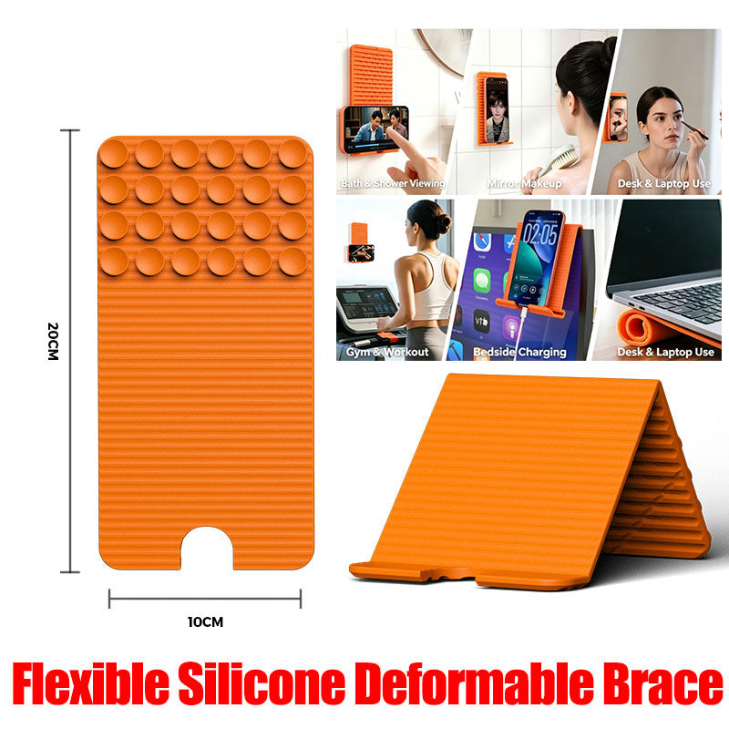 Third-Generation Silicone Flexible Multi-Position Stand | Compatible with Phones, Tablets, and Laptops | Bend and Shape It Any Way You Like | Secure Suction Cup for Portable Storage | Ideal for Desks, Bathrooms, Kitchens, and More
