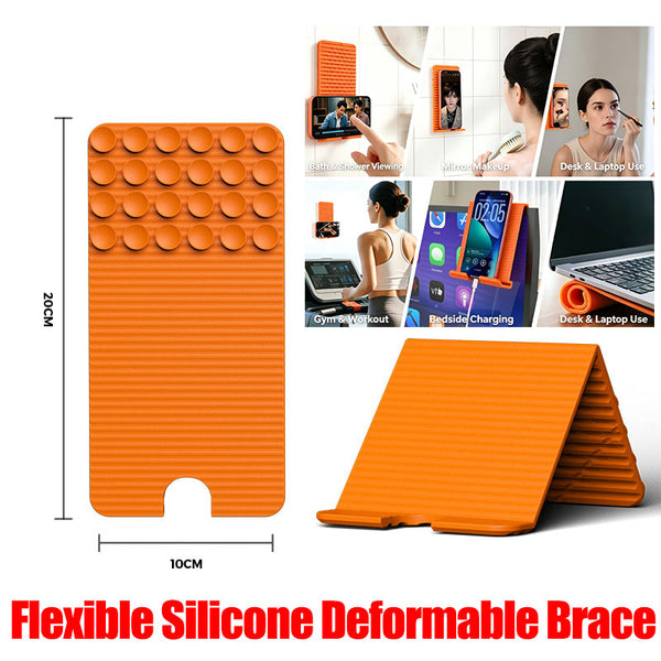 Third-Generation Silicone Flexible Multi-Position Stand | Compatible with Phones, Tablets, and Laptops | Bend and Shape It Any Way You Like | Secure Suction Cup for Portable Storage | Ideal for Desks, Bathrooms, Kitchens, and More