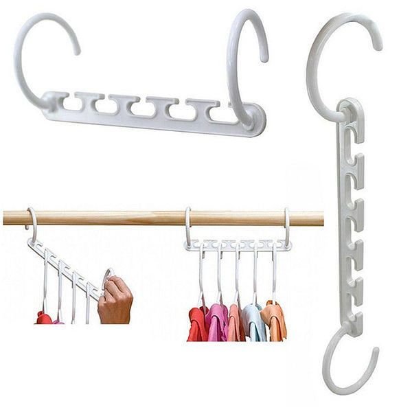 8Pcs Five-hole Multifunctional Magic Hanger Hole Hook Folding Hanger Storage Hanger