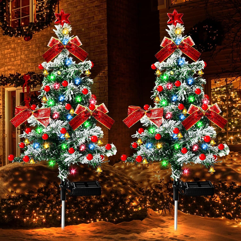 Solar Cedar Christmas Tree Lights Decorated Outdoor indoor Patio Garden Lawn Lamp Christmas Solar Lamp