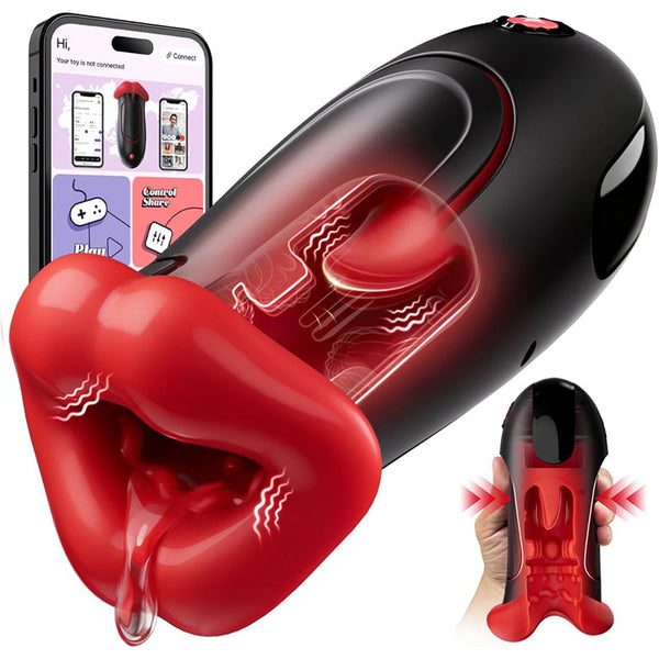Flame Lip · Smart Adaptive Vibrating Masturbation Cup｜APP Controlled｜Male Training & Pleasure Device