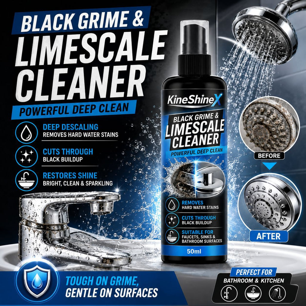 3-Pack Bathroom and Kitchen Black Stains and Limescale Cleaner, 50 ml/Pack Suitable for a variety of surfaces, including faucets, sinks, showerheads, and tiles