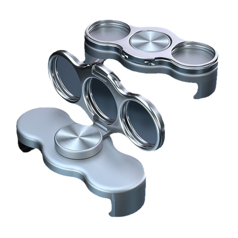 360° Rotating Fidget Phone Grip Stand, Dual‑Ring 3‑Finger Holder with Mechanical Clicking Sound, Built‑in Magnetic Plate for Car Mount, Universal for Smartphones