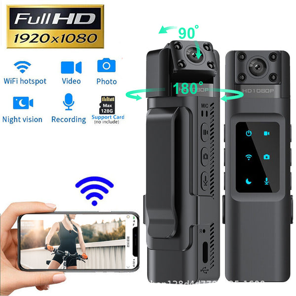1080P HD Mini Body Worn Camera Digital Video Recorder WIFI Recording IR Night Vision 130 Degree Wide Angle