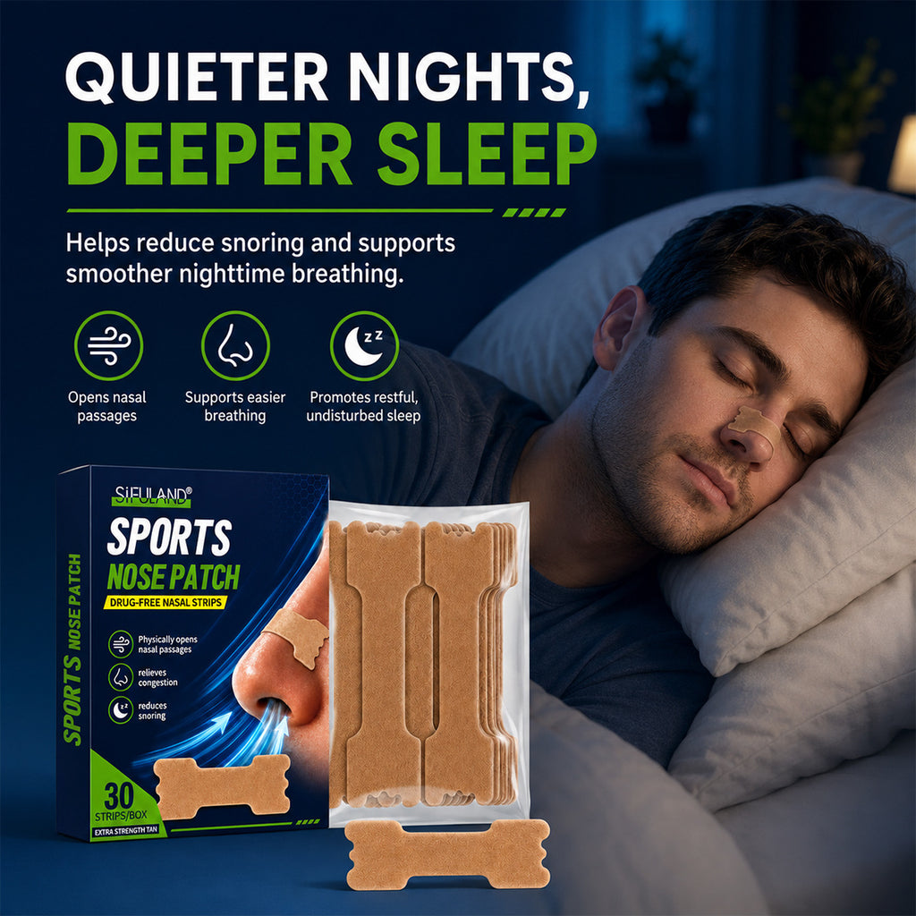 30-Count Nasal Congestion Relief and Anti-Snoring Patches | Sports Nasal Strips | Physically widens the nasal passages to increase breathing capacity