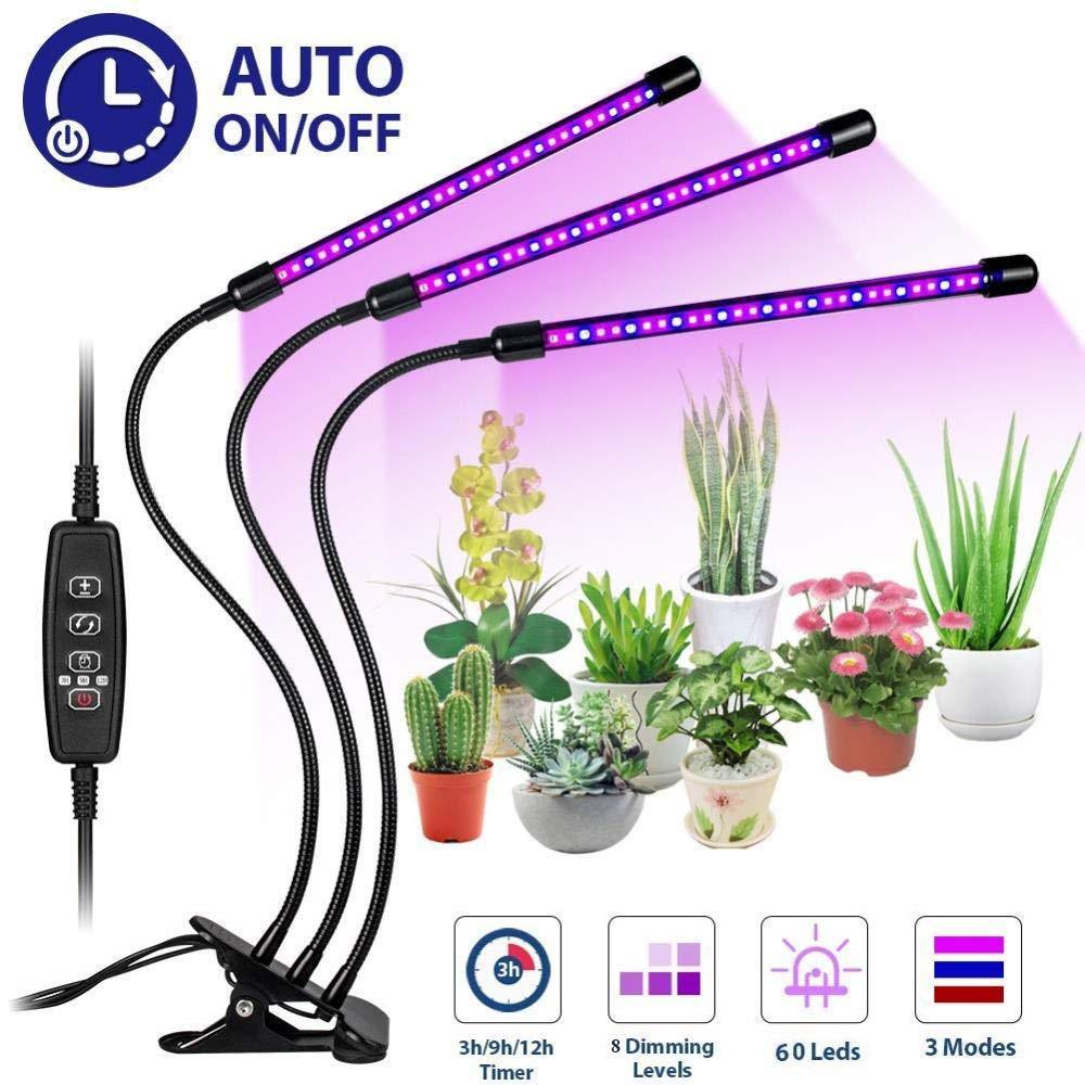 USB Plants Grow Lamp 2/3/4 Heads Full Spectrum Led Grow Light With Tim ...