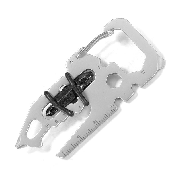 Stainless Steel Outdoor Tools Carabiner Clip Bottle Opener Keychain Ring Multifunction Card Tool Camping Climbing Accessories