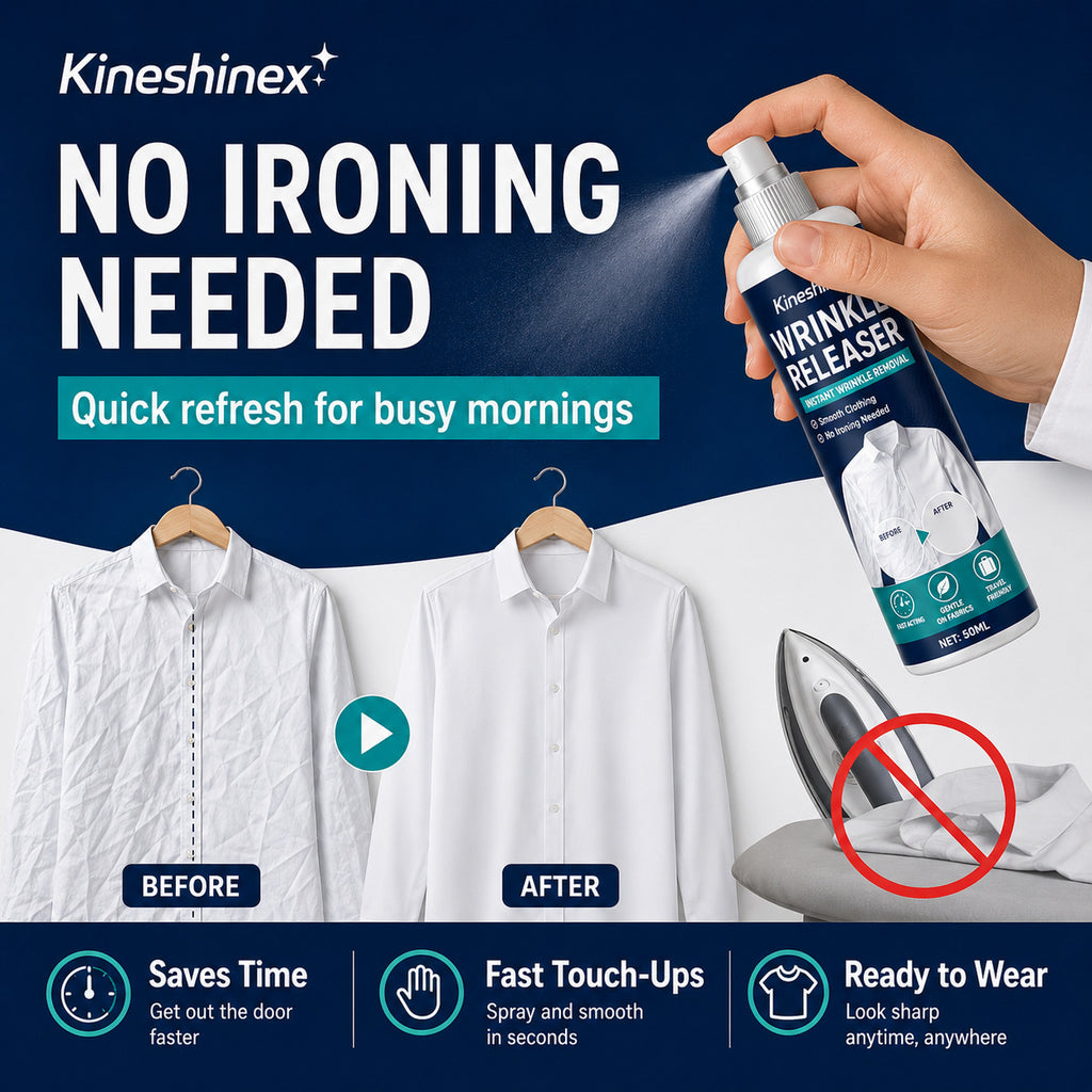 3Pcs Clothing Wrinkle-Removing Spray | Quick Wrinkle Removal Without Ironing | Gentle on Clothes for a Natural, Smooth Finish | Travel-Friendly 50ml/pc