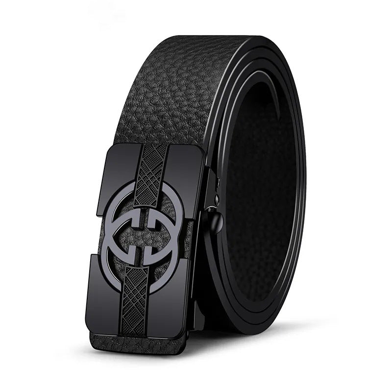 Premium Men's Cowhide Belt - Automatic Buckle Belt 120cm/130cm Adjustable Length