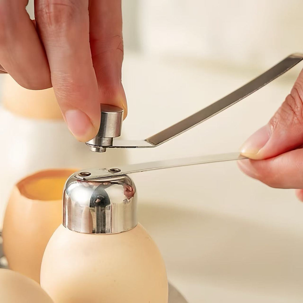 2Pcs 304 Stainless Steel Egg Cracker Small+Large Set Effortless Egg Cracking Preserves Shape Without Shell Fragmentation