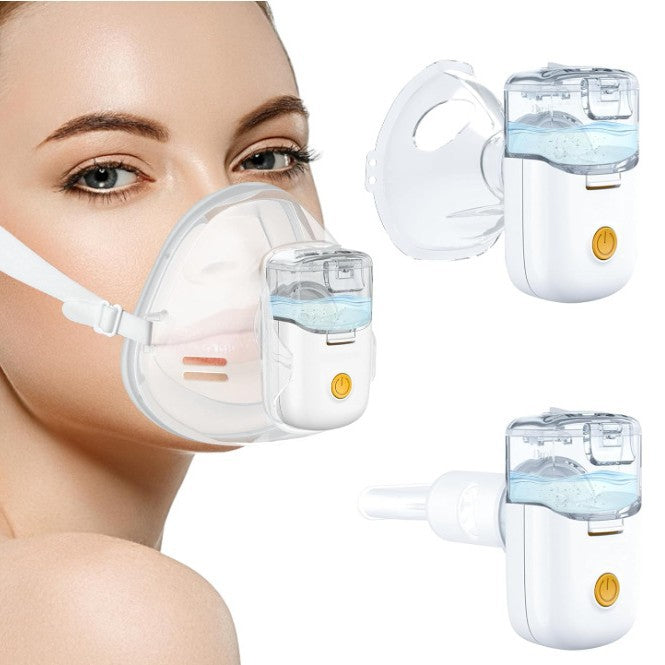 Portable Ultrasonic Micro-Mesh Nebuliser – Hands-free mask-style design, suitable for both adults and children