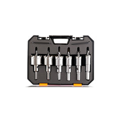 6/10/12Pcs Alloy Hole Saw Set 16-53mm Carbide Hole Saws for Metal Applications Non-Slip Triangular Handle Positioning Drill Hole Saw Set Suitable for Hand Drills and Bench Drills