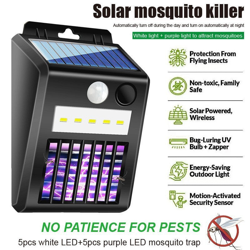 2 IN 1 Solar Mosquito Killer Lamp | Outdoor Garden Wall Lamp | Zero Electricity Costs, Motion Sensor, Three-Level Dimming
