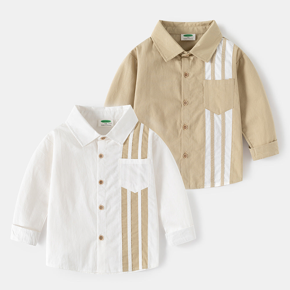 New Spring/Fall Long-Sleeve Shirts for Boys | 100% Cotton Collared Shirts for Older Boys | Suitable for Boys 90–145 cm Tall
