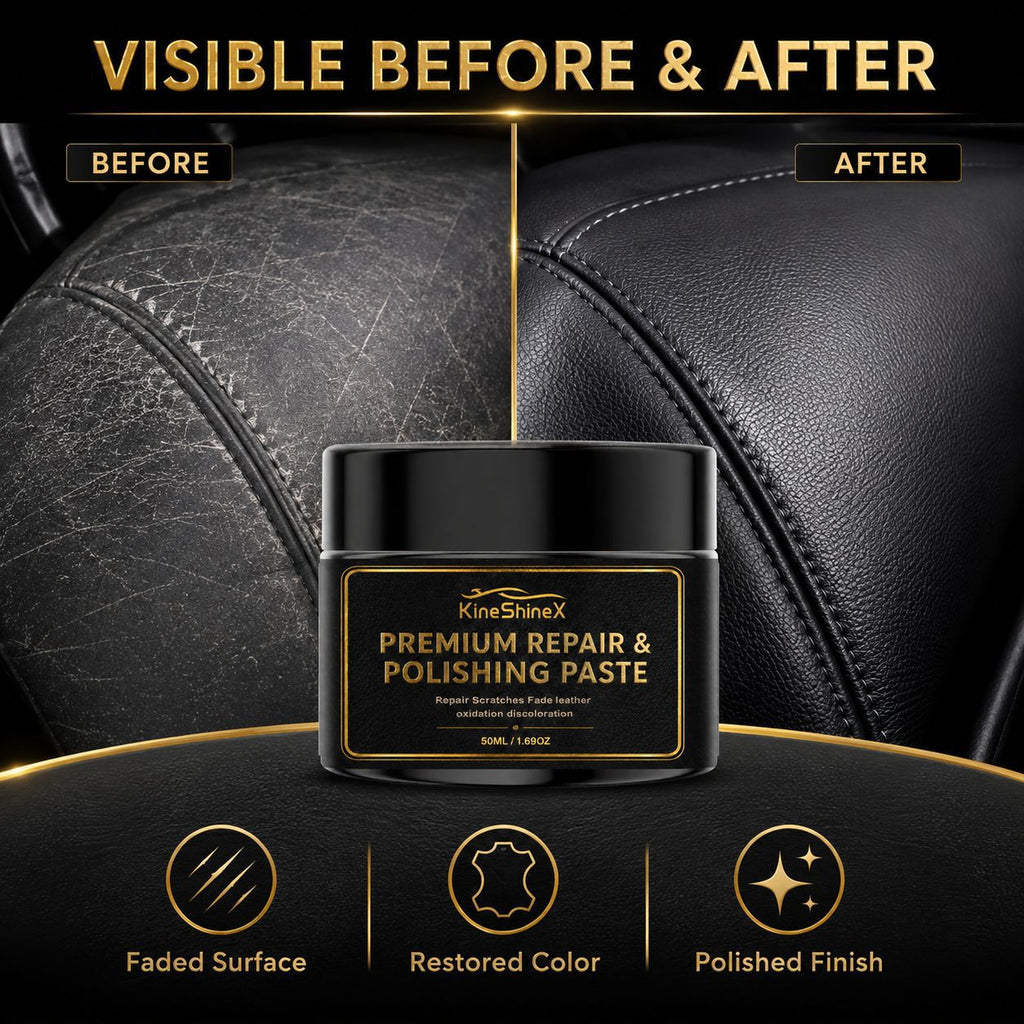3Pcs Leather Repair and Polishing Kit – Repairs Scratches · Reduces Oxidation · Restores Luster – All-Purpose Leather Polishing and Care Cream – Suitable for Car Seats, Leather Sofas, Leather Shoes, Leather Bags, and All Types of Leather Goods