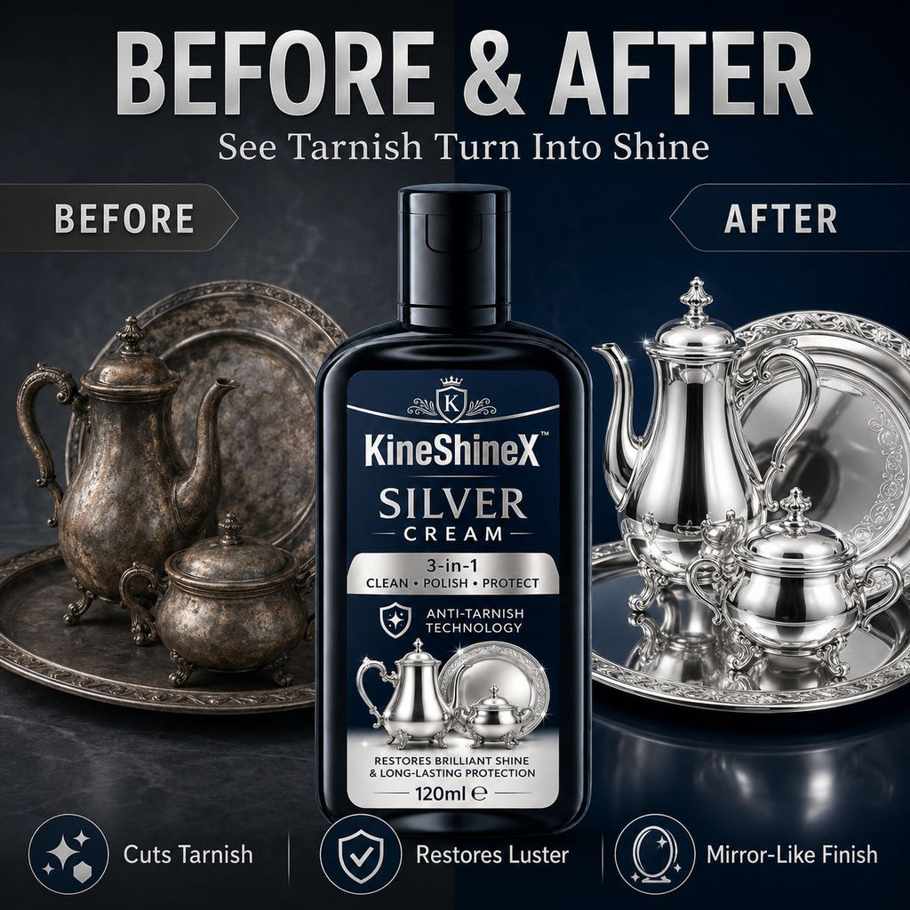 Silver Cleaning and Polishing Paste | 3-in-1 Premium Silver Jewelry Care Set: Clean + Polish + Anti-Tarnish | Gentle on Silver | Restores a Mirror-Like Shine