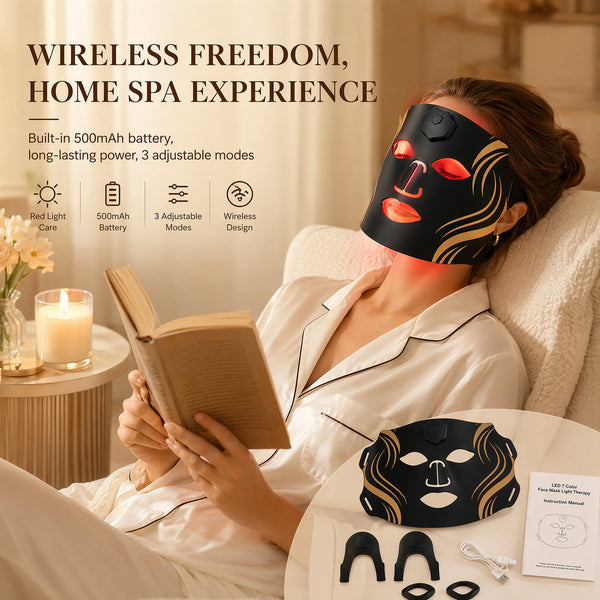 Professional Diamond LED 7 Color Face Mask Light Therapy Skin Care and Beauty, Anti-Aging