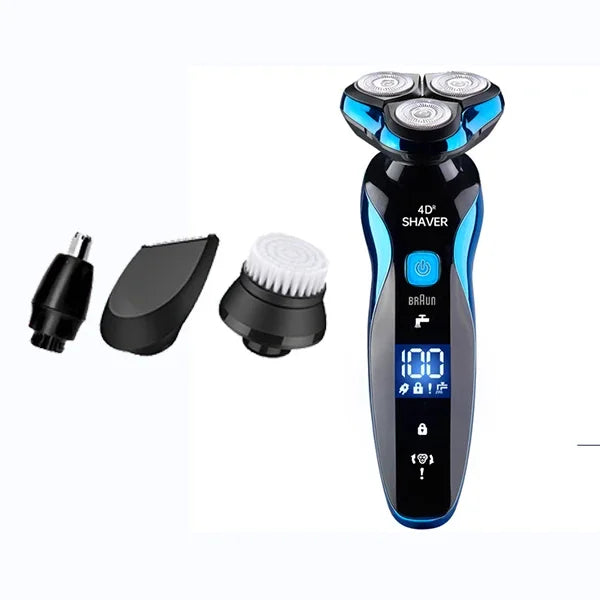 New 4 In 1 4D Floating Head Electric Razor Multifunction Shavers USB Rechargeable