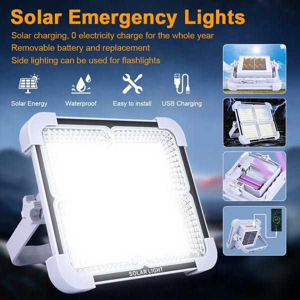 2500W Solar Outdoor Household Floodlight Camping Light Hand Lamp