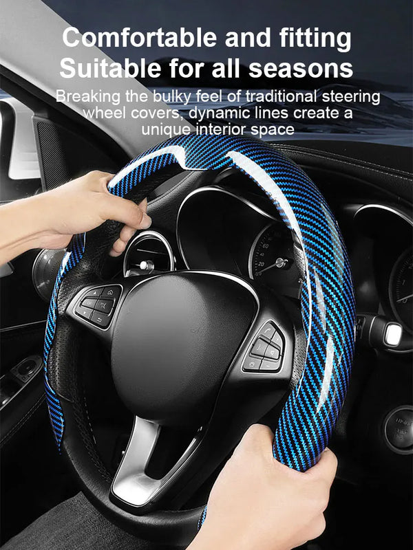 High-end 5D Carbon Fiber Car Steering Wheel Cover Anti-slip