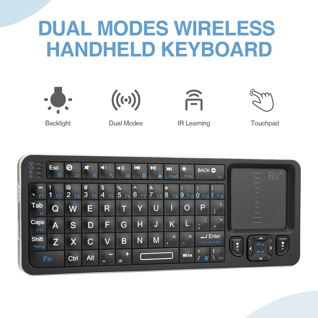 Mini Bluetooth Keyboard,Touchpad Mouse 2.4GHz Wireless Keyboard Touchpad Android TV Box,Mac, Laptop, Windows
