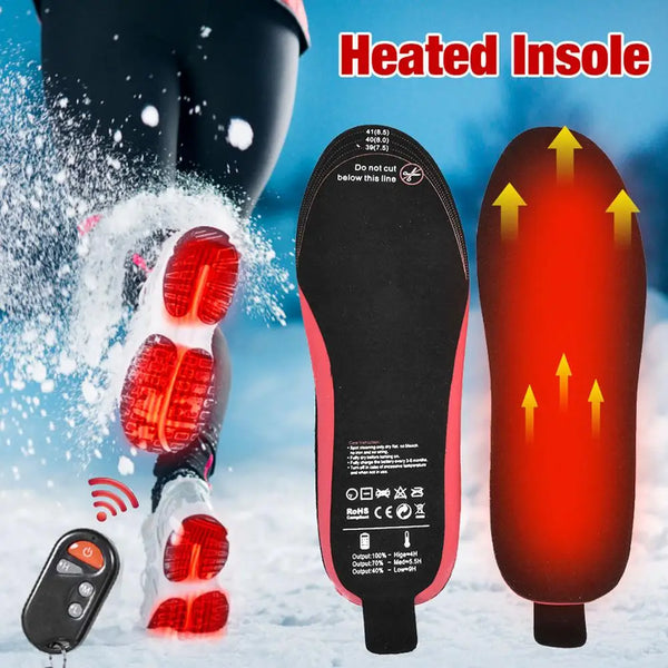 Remote Control Heated Shoe Insoles USB Feet Warm Sock Pad Mat Electrically Heating Insoles Warm Thermal Insoles Unisex