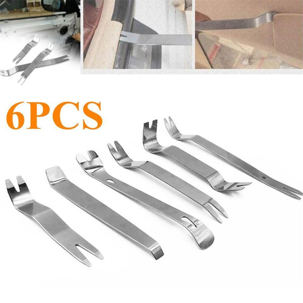 6PCS Car Metal Disassembly Repair Tools Set DVD Stereo Refit Kits Interior Plastic Trim Panel Dashboard Removal Tools