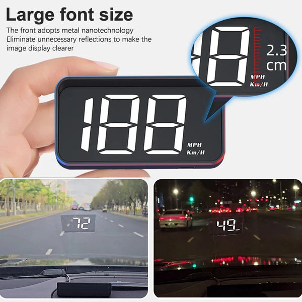 Car Speedometer HUD Head-Up Display Digital Speed Meter Windshield Projector Vehicles Truck Auto Electronics Accessories