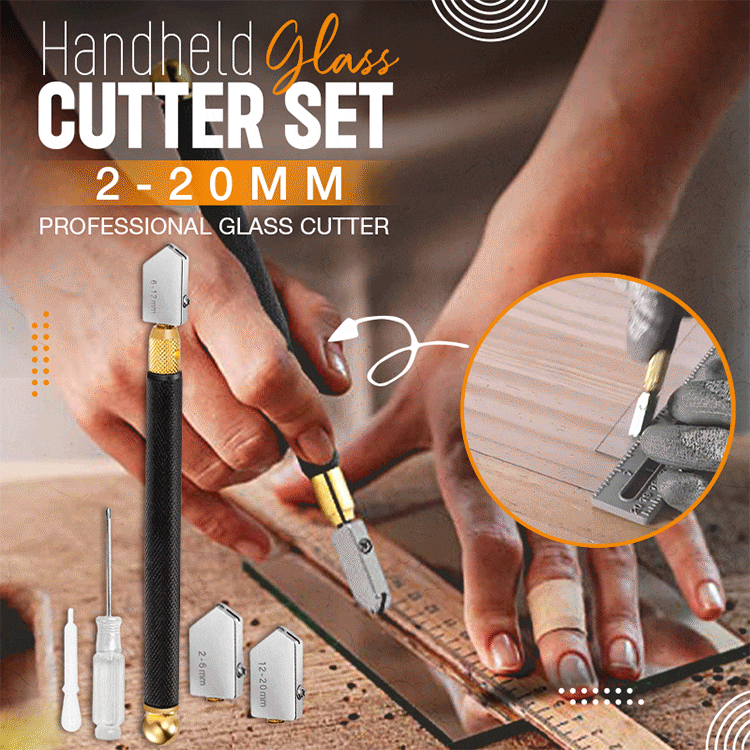 Handheld glass cutter Professional Glass Tile mirror Cutting Tools hand tool With Oil Dropper Glass Cutter Set 2-20mm