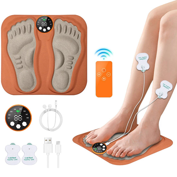 Smart Foot Massage Mat – EMS low-frequency pulse massage to relieve plantar fasciitis pain, with 8 modes and 29 intensity levels, Improve Blood Circulation Relax Muscles Slim Legs