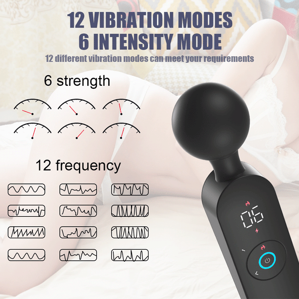 Dual-use Women AV Magic Wand Heating Vibrator 360 Degree Bendable Powerful Electric Body Massager Heating Digital Display Suitable For The Neck Shoulder Back Muscle Soreness Exercise Recovery