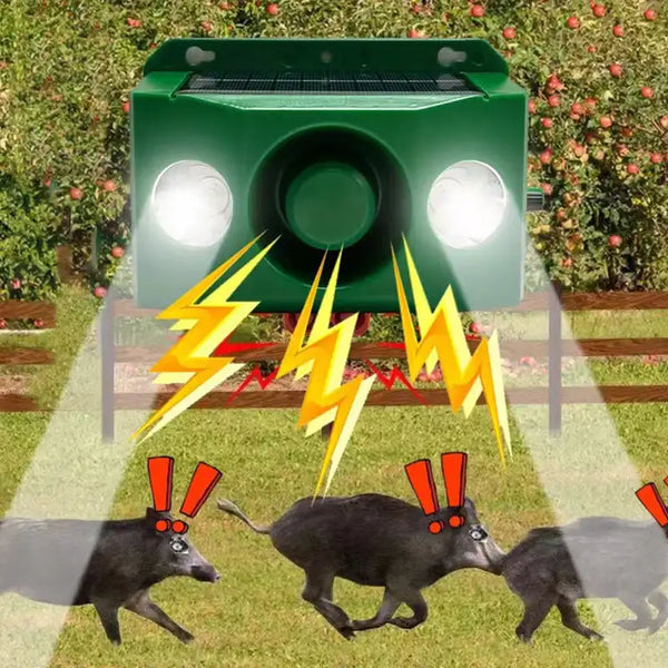 Beast Repellent Solar Warning Lights with Loud Volume Solar Warning Lights for Mosquitoes, Rats, Mice, Wild Hogs, Cats, Dogs, Feral Hogs, Deer Devices