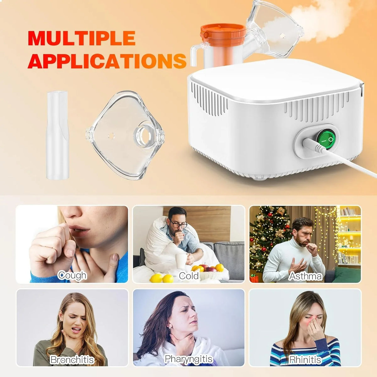 Compressor Nebulizer Oxygen Inhalation Device Mini Silent Steam Nasal ...