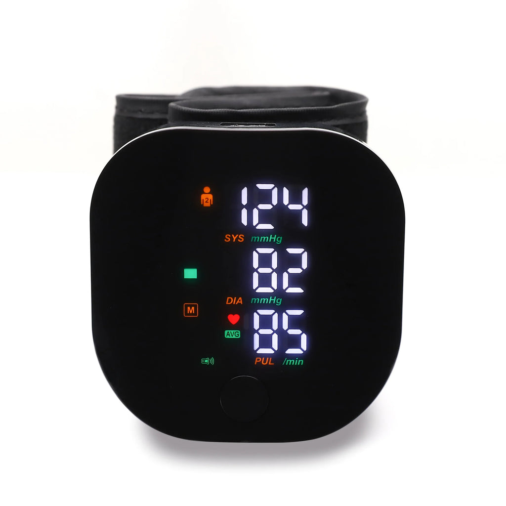 Smart Touch LCD Screen Voice Wrist Blood Pressure Monitor Digital Automatic BP Tonometer Heart Rate Sphygmomanometer Chargeable