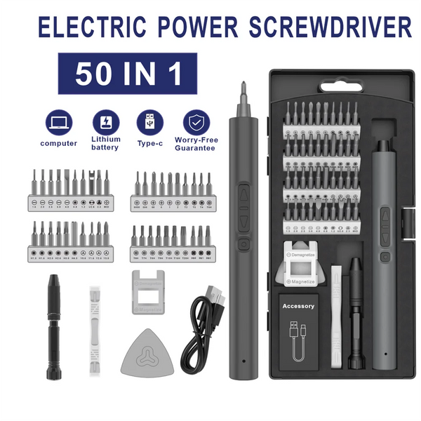 50 in 1 Magnetic Mini Precision Electric Screwdriver Precision Set Power Tool Rechargeable Magnetic Small Bit for Mobile Cell