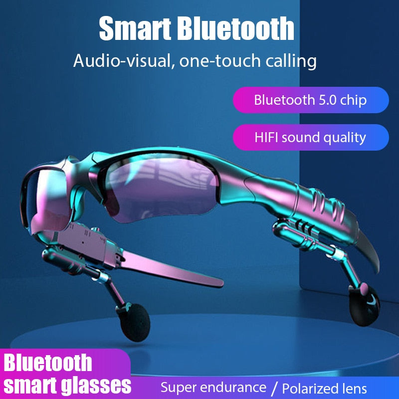 New Fashion Sports Stereo Wireless Sunglasses Earphone Bluetooth 5.0 Headset Telephone Polarized Driving Sunglasses Riding Eyes Glasses Earphone