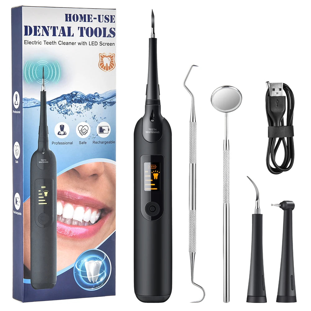 Ultrasonic Dental Scaler Set Dental Tartar Remover Electric Sonic Teeth Plaque Cleaner Dental Stone Removal Tooth Care