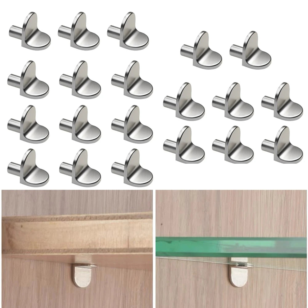 20/50pcs Self-tapping Screw Laminate Support Nails Cabinet Glass Partition Bracket Nonslip Fixed Support Holder
