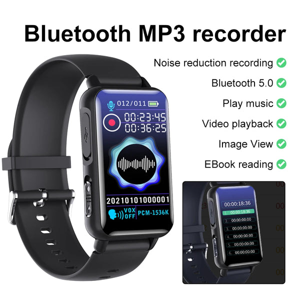 Hidden Profession Digital Voice Recorder Wrist Watch Dictaphone HD Noise Reduce Recording Pen Video Playback Hifi Muisc Mp3 Player Bracelet