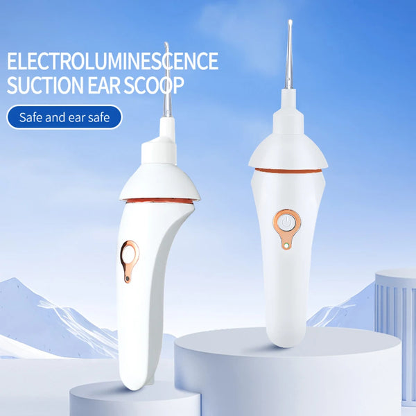 Wireless Electric Earwax Remover for Children and Adults, Pain-free Soft-tip Ear Spoon, Vacuum Earwax Remover, Ear Canal Light