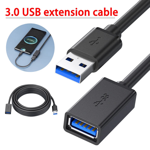 USB3.0 Extension Cable For Computer PC Laptop 2m Extender Cord Wire Super Speed Data Sync USB 3.0 Fast Transfer Cables