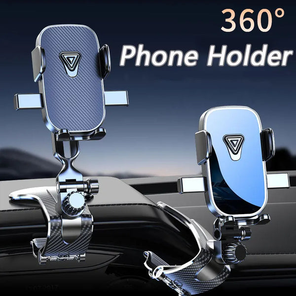 Fifth Generation Car Phone Holder - 360° Stepless Rotation with Automatic Locking, Supports AR Navigation and HUD Display, Suitable for Dashboard/Air Vent Mounting, One-Handed Removal, Stable Anti-Shake