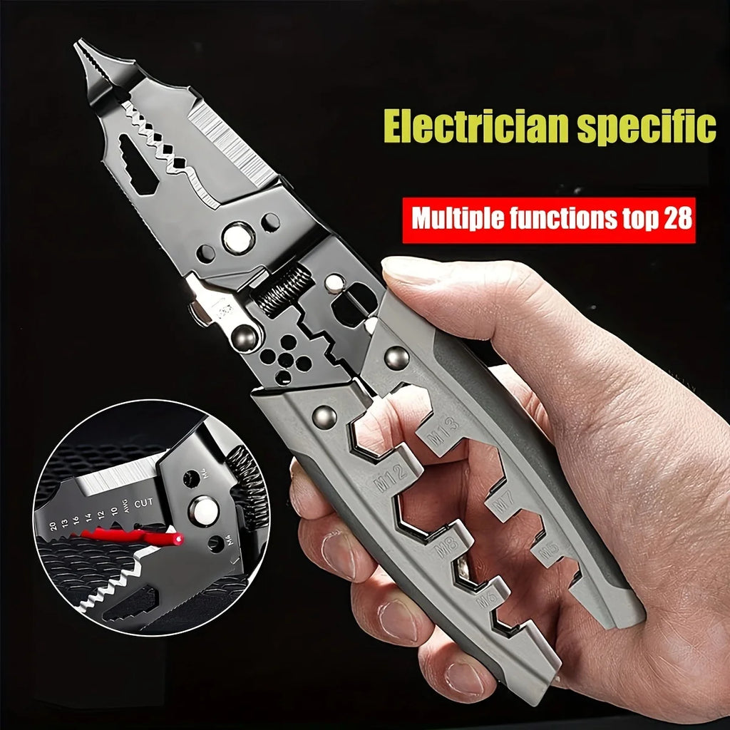 28 in 1 Multifunction Wire Stripper Piler 8 inch Wire Cutter Crimping Tool Wire Crimper Cable Stripper Wiring Tools Hand Tool