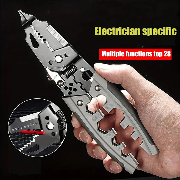 28 in 1 Multifunction Wire Stripper Piler 8 inch Wire Cutter Crimping Tool Wire Crimper Cable Stripper Wiring Tools Hand Tool